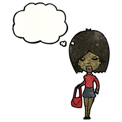 cartoon woman with idea