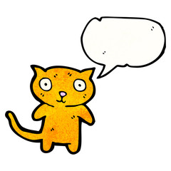 staring little cat cartoon