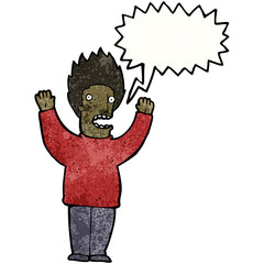 cartoon terrified man