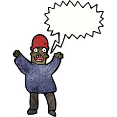 terrified man cartoon