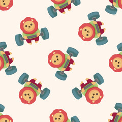 Animal lion doing sports cartoon ,seamless pattern