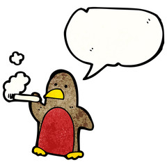 cartoon robin smoking cigarette