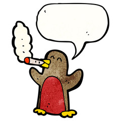 cartoon robin smoking cigarette