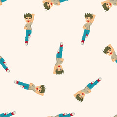 jumping person ,seamless pattern