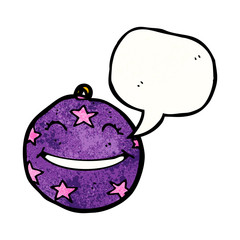 happy christmas bauble cartoon