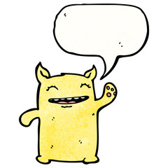 Retro cartoon with texture. Isolated on White.