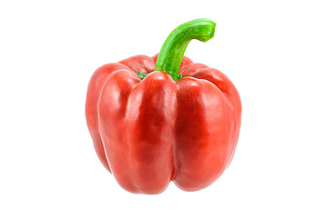 Fresh red sweet peppers isolated on white background.