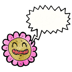 cartoon flower with speech bubble