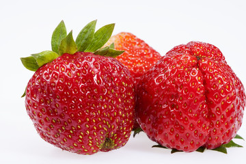 some fruits of strawberry isolated on white background