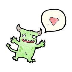 little monster in love cartoon