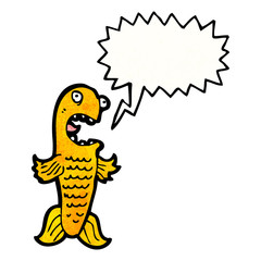 cartoon fish with speech bubble