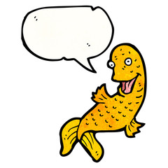 cartoon fish with speech bubble