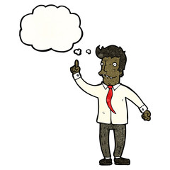 cartoon businessman with thought bubble