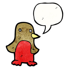 cartoon robin with speech bubble