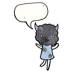 cartoon little thundercloud head creature