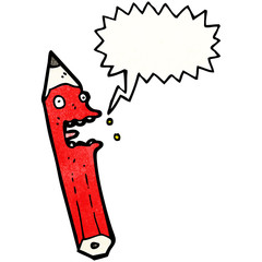 crazy pencil cartoon character