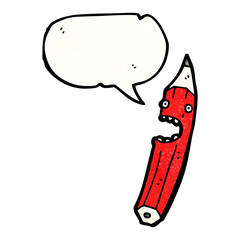 crazy pencil cartoon character