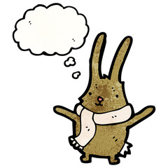 cartoon rabbit with thought bubble