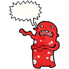 cartoon alien with speech bubble
