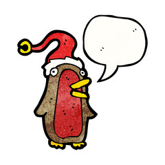 cartoon robin with speech bubble