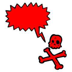 talking skull and crossbones cartoon