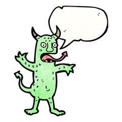 cartoon devil with speech bubble