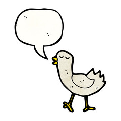 cartoon bird with speech bubble