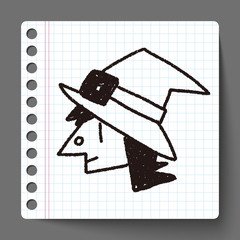 witch doodle drawing