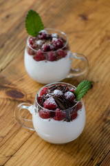 raspberry with whipped cream