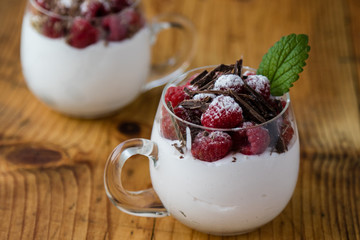 raspberry with whipped cream