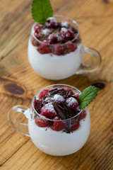 raspberry with whipped cream