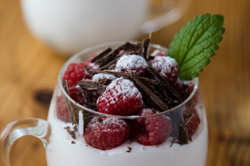 raspberry with whipped cream