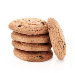 oat cookies on white background