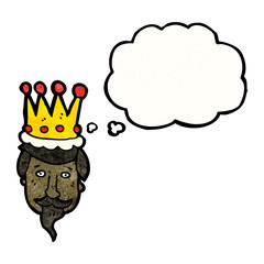 king's head with thought bubble cartoon