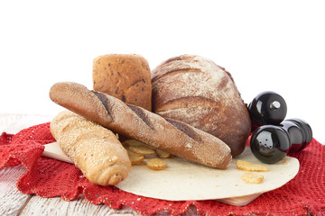 Different bread. Food background.