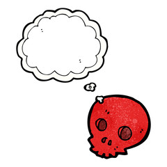 cartoon skull with thought balloon