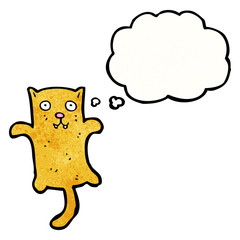 cartoon cat with thought bubble