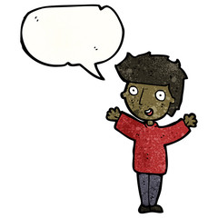 cartoon boy with speech bubble