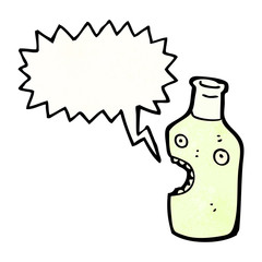 frightened bottle cartoon character