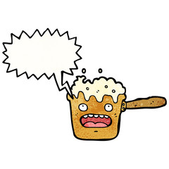 hot kitchen pan with speech bubble