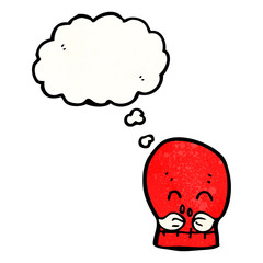 cartoon skull with thought bubble