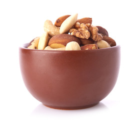 Mix nuts  on white background