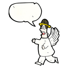cartoon angel, with speech bubble