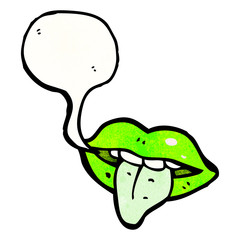 halloween mouth with sticking out tongue