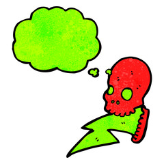 crazy electric skull cartoon