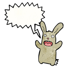 Obraz na płótnie Canvas cartoon rabbit with speech bubble
