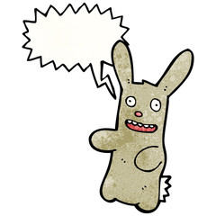cartoon rabbit with speech bubble