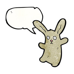 cartoon rabbit with speech bubble