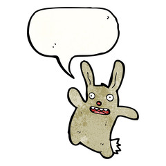 cartoon rabbit with speech bubble