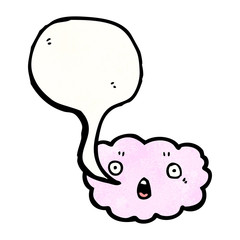 cartoon cloud with speech bubble